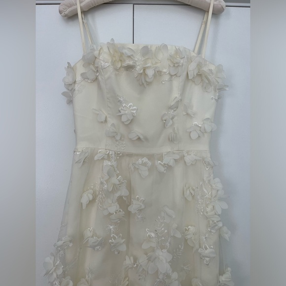 Helsi Audrey Square-Neck Floral Appliqué Sheer Midi Dress - Size XS - Picture 6 of 16